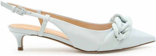 Guess Low pointed leather décolleté with chain detail , Blauw, Dames