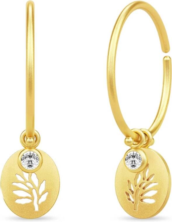 Julie Sandlau Boom van het leven medium hoepels , Geel, Dames