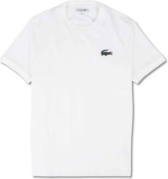 Lacoste Herencrocodil T shirt met ronde hals , Wit, Heren