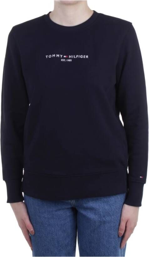 Tommy Hilfiger Sweatshirt TH ESS HILFIGER C NK SWEATSHIRT met geborduurd lineair logo opschrift & flag