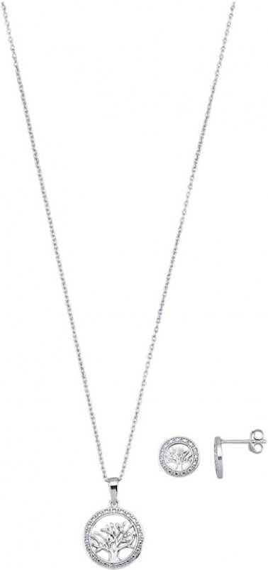 AMY VERMONT 3 delige sieradenset met diamanten Zilverkleur