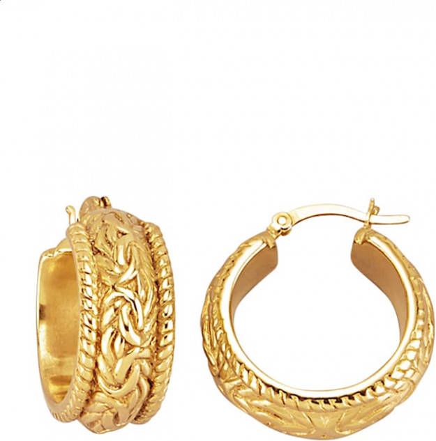 AMY VERMONT Creolen van echt zilver Geelgoudkleur