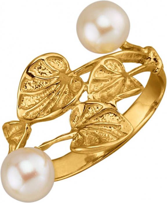 AMY VERMONT Damesring Met cultivé zoetwaterparels Wit