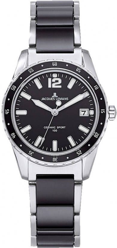 Jacques Lemans Dameshorloge Zilverkleur/Zwart