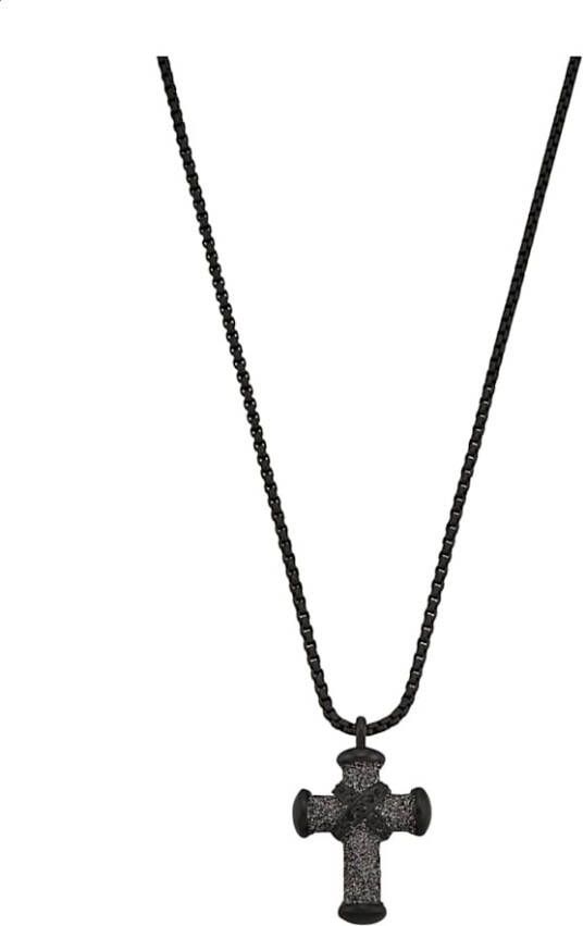 Jacques Lemans Hanger Kruis met ketting La Passion Zwart