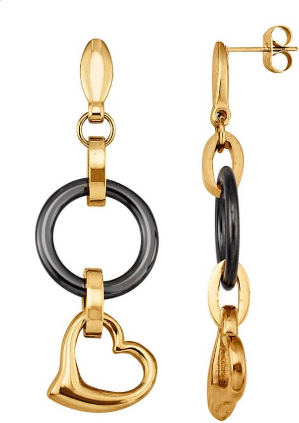 Jacques Lemans Oorbellen Hart Geelgoudkleur