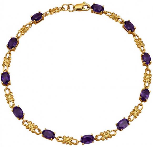 KLiNGEL Armband met amethisten Goudkleur