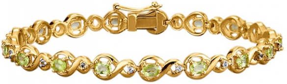KLiNGEL Armband met peridot en wittopazen Groen