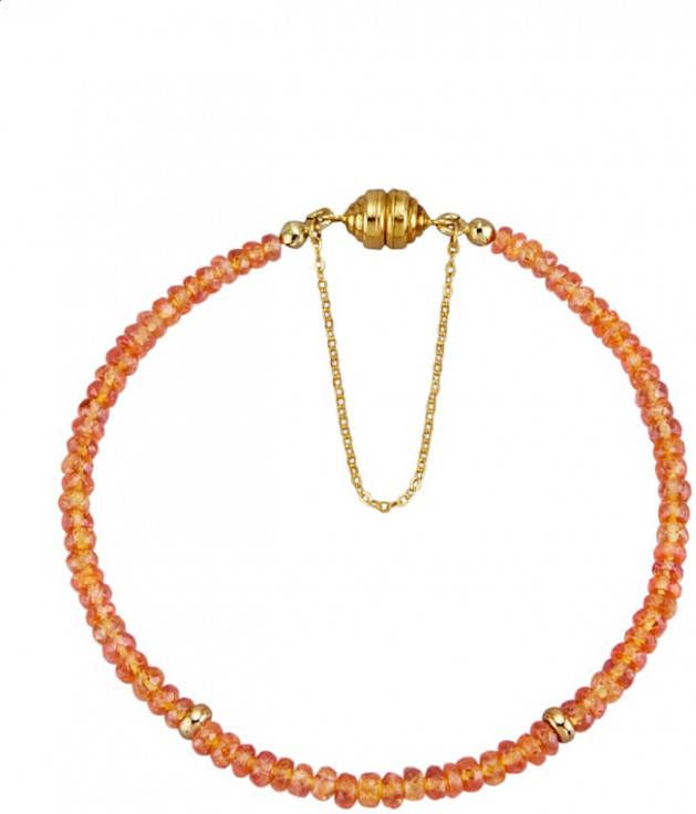 KLiNGEL Armband van mandarijngranaat rondellen Oranje
