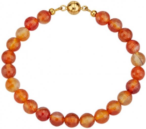 KLiNGEL Armband van oranje carneoolkralen Oranje