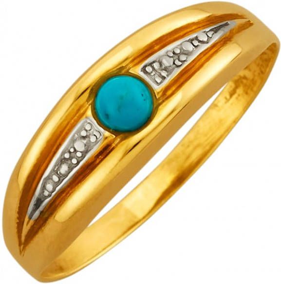 MONA Damesring met turkoois cabochon Turquoise