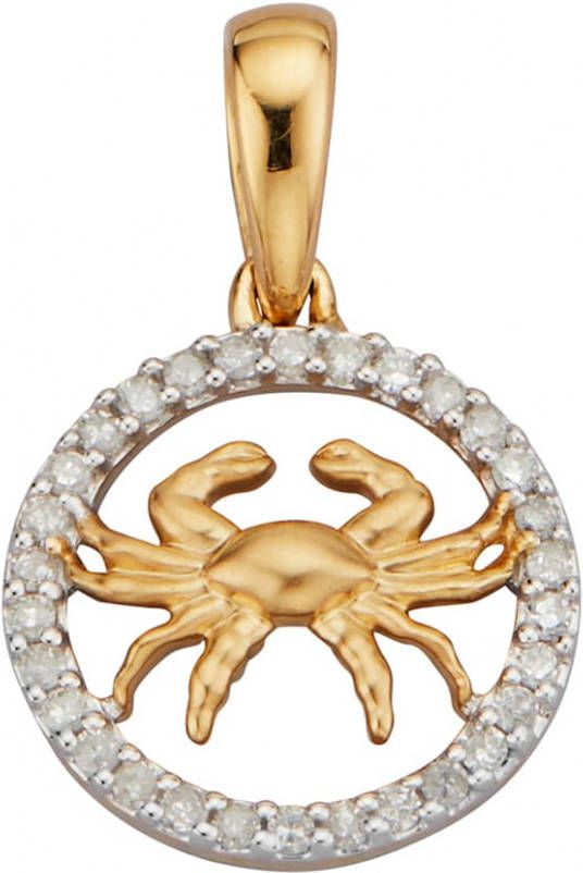 KLiNGEL Hanger Sterrenbeeld met diamanten Geelgoudkleur