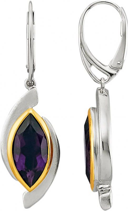 KLiNGEL Oorbellen met amethist Paars