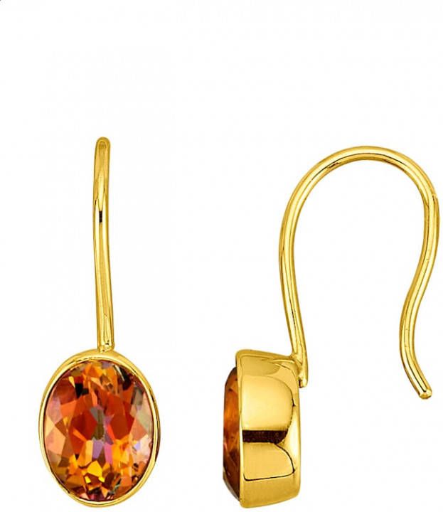 KLiNGEL Oorbellen met vuurtopazen Goudkleur