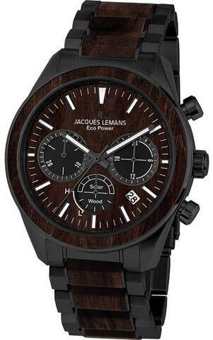 Jacques Lemans Herensolarchronograaf Serie Eco Power, collectie Classic, 1 2115M Zwart