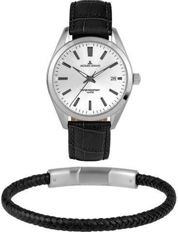 Jacques Lemans Kwartshorloge Derby Set, 1 2143B SET(set, 2 delig, Met armband )