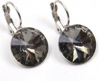 J.Jayz Paar oorhangers Helder, multicolour, rond met glassteen made in germany