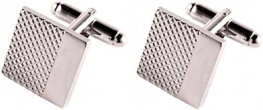 Profuomo geborstelde manchetknopen vierkant ONE SIZE