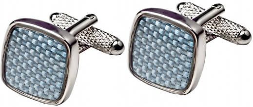 Profuomo manchetknopen lichtblauw carbonlook ONE SIZE