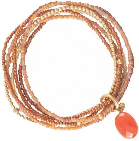A Beautiful Story Armbanden Nirmala Carnelian Bracelet Oranje