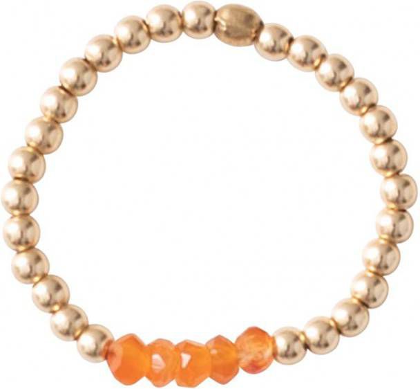 A Beautiful Story Ringen Beauty Carnelian Gold Ring M/L Oranje
