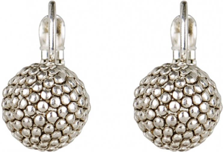 Camps en Camps Oorbellen Globe Dormeuses Zilverkleurig
