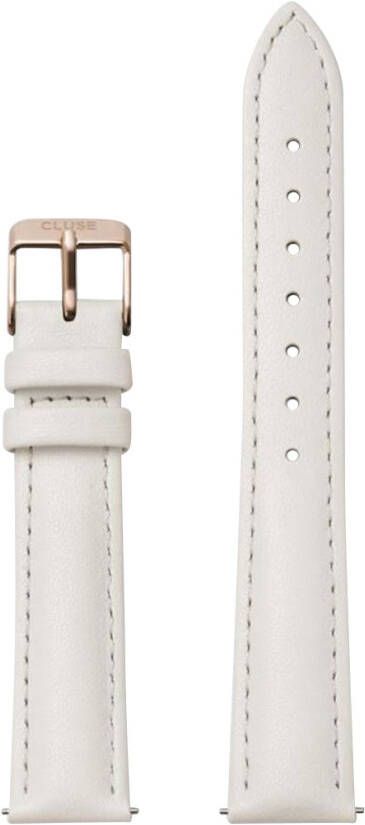 cluse Horlogebandjes Strap Leather 16 mm Rose Gold colored Wit