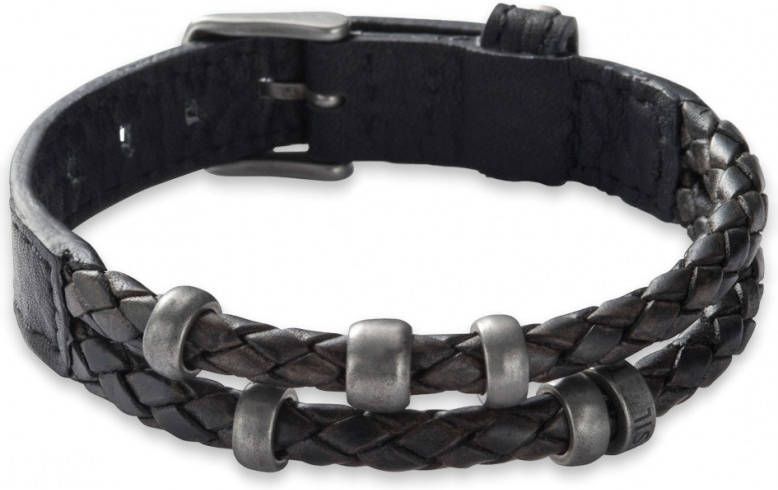 Fossil Wikkelarmband van gevlochten leer JF85460040