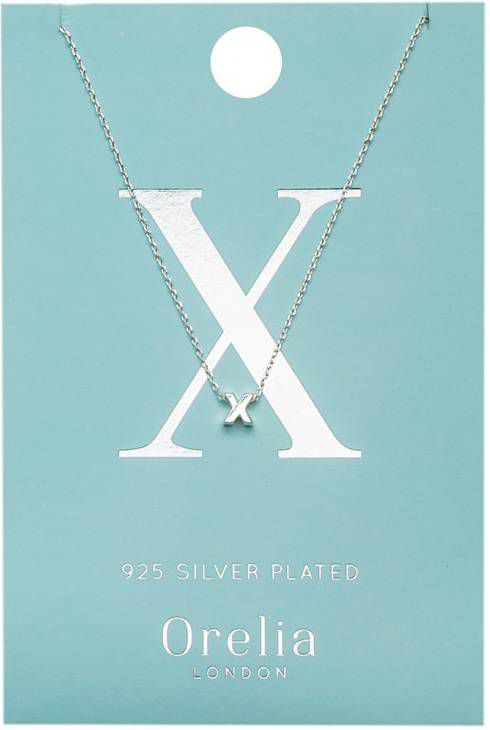 Orelia Kettingen Necklace Initial X Zilverkleurig