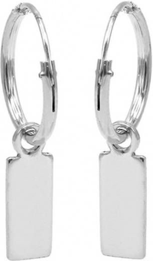 Karma Oorbellen Hoops Symbols Rectangle Zilverkleurig