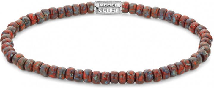 Rebel and Rose Armbanden Glass Rocks Red Jazz 4mm Rood