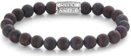 Rebel and Rose Armbanden Matt Red brown Sugar 8mm Rood