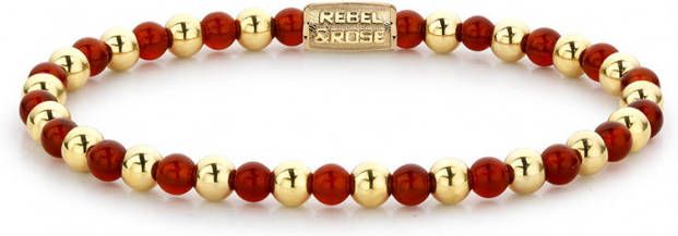 Rebel and Rose Armbanden Mix Amazing Grace 4mm yellow gold plated Rood