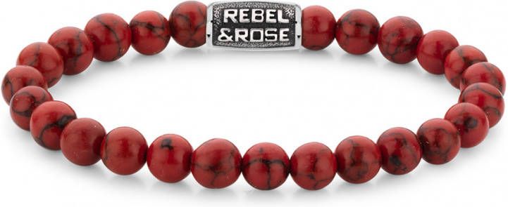 Rebel and Rose Armbanden Red Delight Vintage 8mm Rood