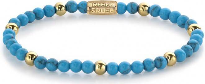 Rebel and Rose Armbanden Turquoise Delight 4mm yellow gold plated Turquoise
