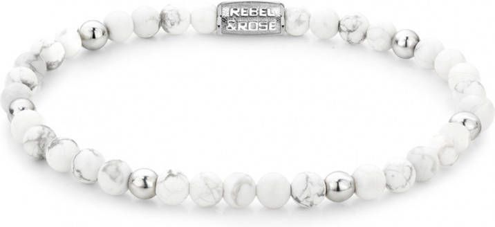 Rebel and Rose Armbanden Virgin White Silver 4mm Wit