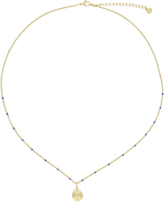 Zusss Kettingen Ketting Met Druppel Hanger Blauw