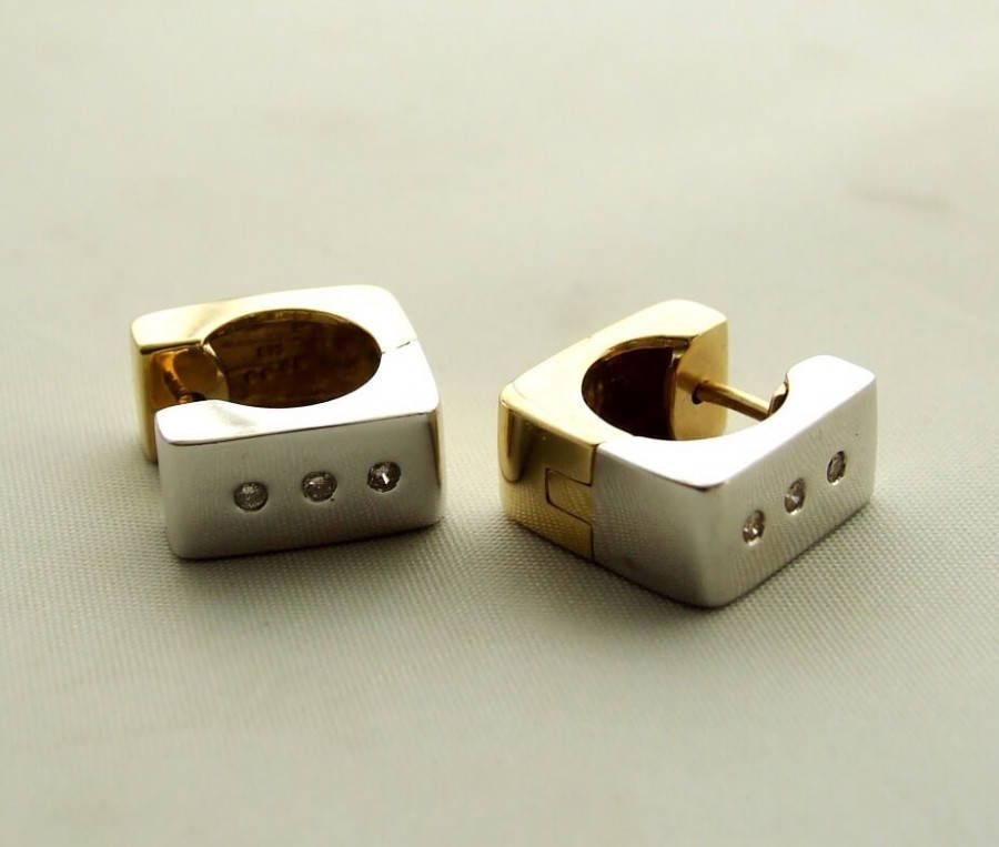 Christian Bicolor creolen met diamant