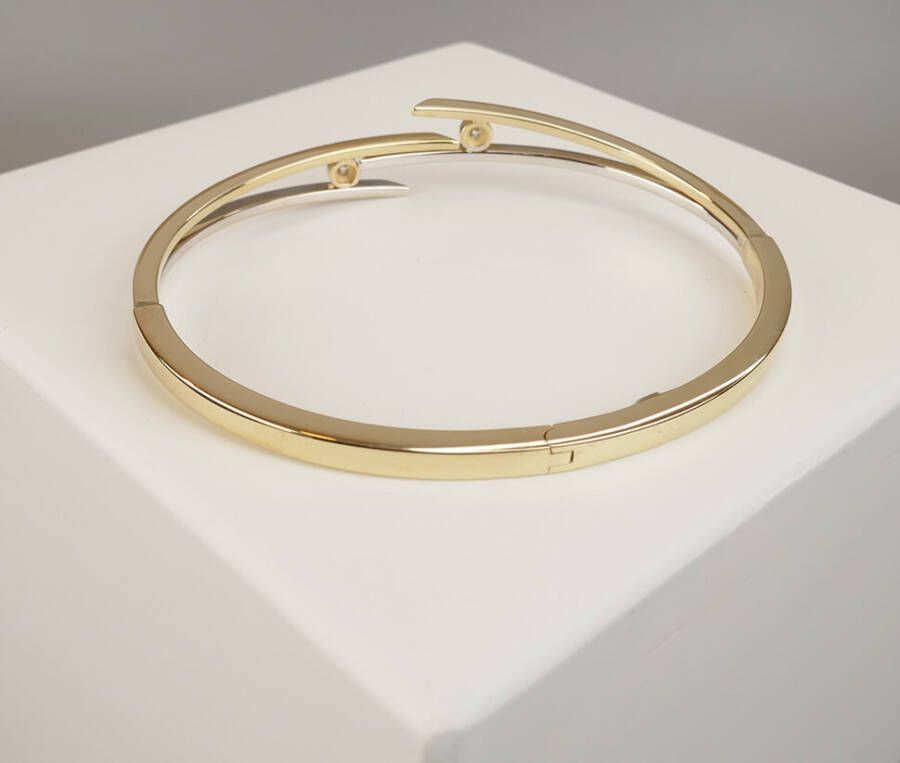 Christian Wit en geel gouden slavenarmband