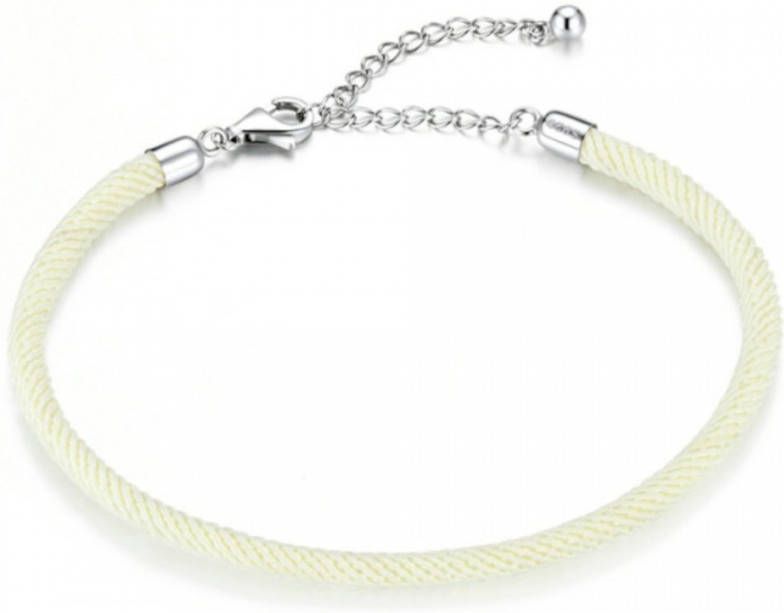Mijn bedels Stoffen bedelarmband met sterling zilver slot