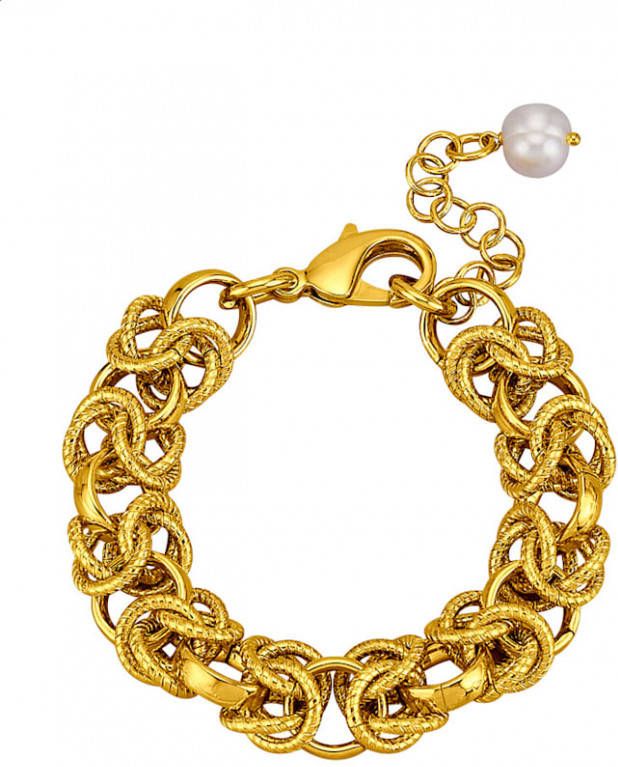 AMY VERMONT Armband met cultivé zoetwaterparel Geelgoudkleur