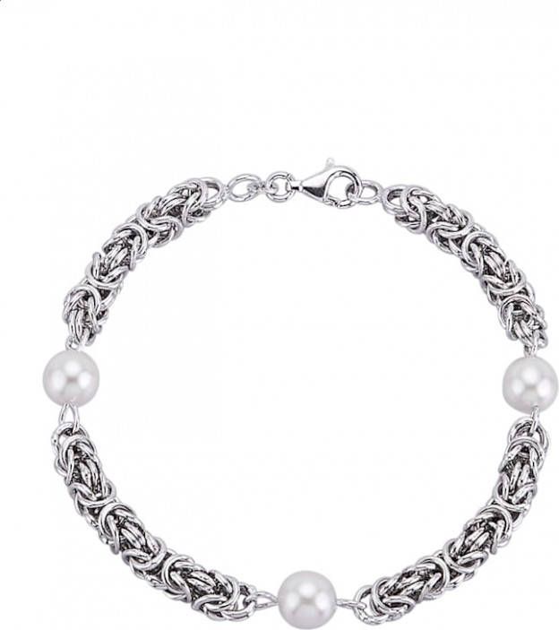 AMY VERMONT Armband met synthetische parels Zilverkleur