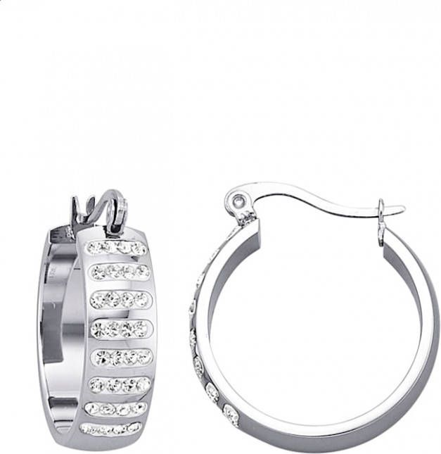 AMY VERMONT Creolen met kristallen Wit