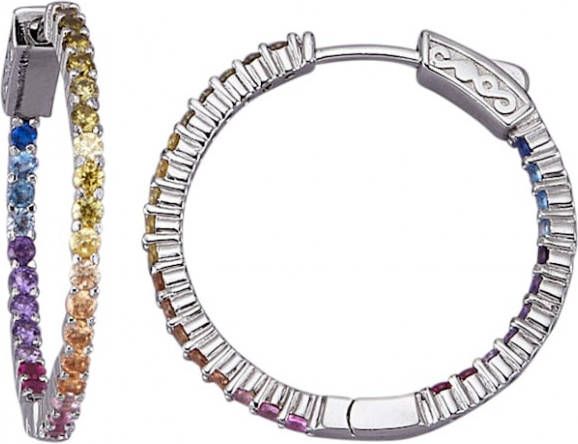 AMY VERMONT Creolen van echt zilver Zilverkleur