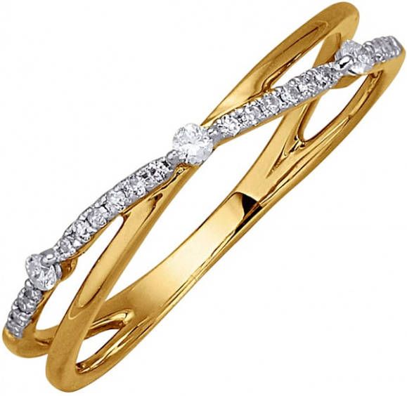 AMY VERMONT Damesring met diamanten Geelgoudkleur