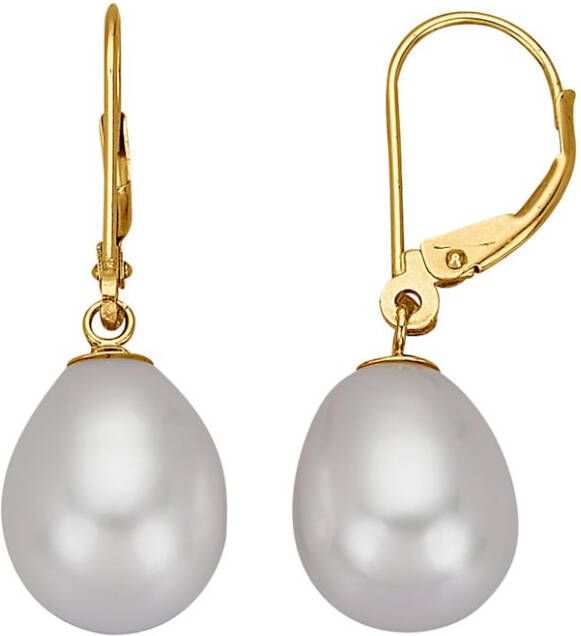 AMY VERMONT Oorbellen met cultivé zoetwaterparels, van 14 kt. goud Goudkleur