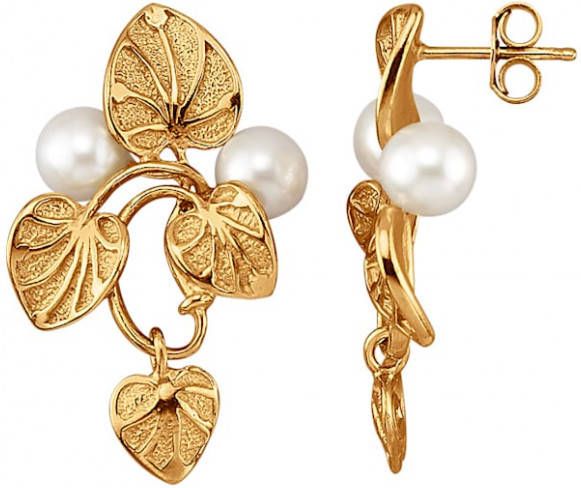 AMY VERMONT Oorbellen met cultivé zoetwaterparels Goudkleur