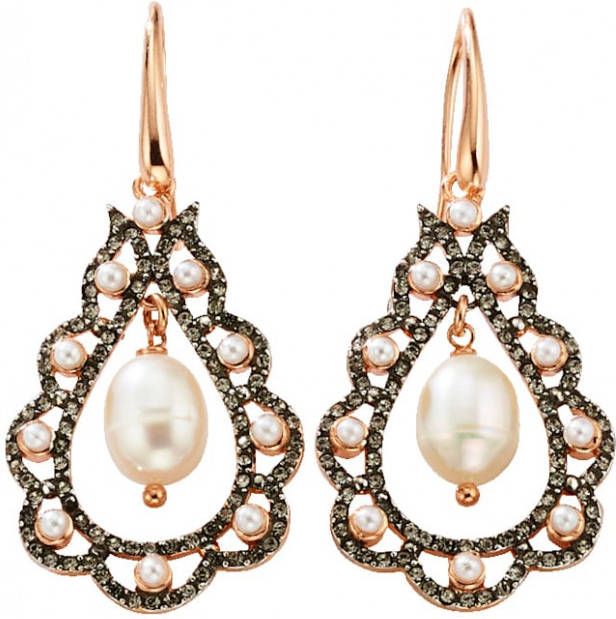 AMY VERMONT Oorbellen met cultivé zoetwaterparels Wit