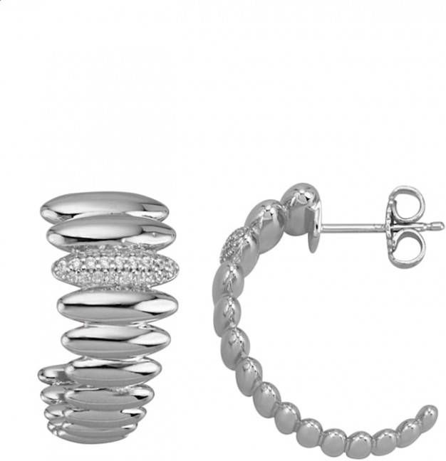 AMY VERMONT Oorbellen met synth. zirkonia's Zilverkleur