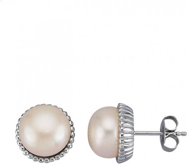 AMY VERMONT Oorstekers met cultivé zoetwaterparels Zilverkleur